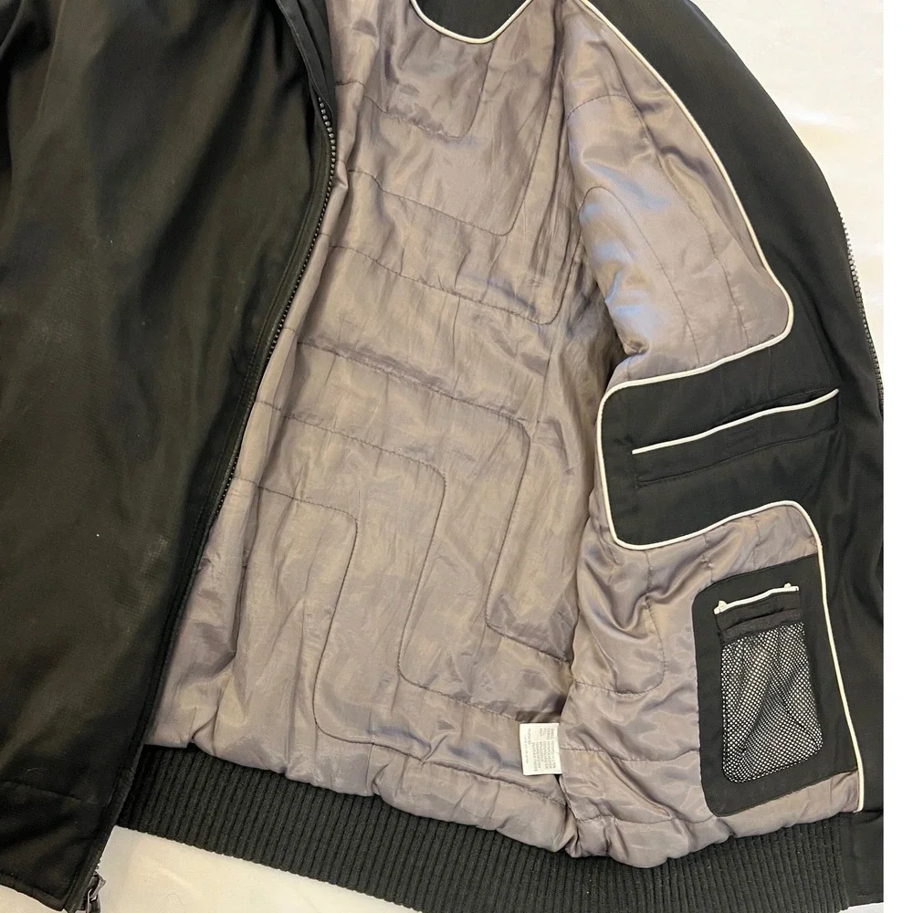 Calvin Klein Mens Bomber Jacket Black Water Resistant Wind Protection Size M